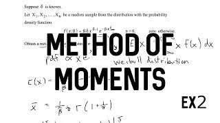 Method of Moments Estimation | Example 2