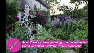 Bella Hoare’s garden, paintings, natural swimming pool & her family’s historic garden, Stourhead.