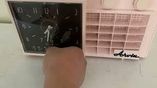 Barbie Pink 1957 Arvin Model 5561 Vacuum Tube AM Clock Radio Rare Model Unusual Design!