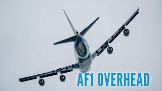 Air Force One flies overhead