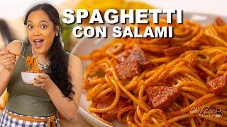 Dominican Spaghetti with Salami | Espaguetis con Salami | Chef Zee Cooks