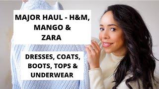 MAJOR HAUL - H&M, MANGO AND ZARA HAUL - COATS, BOOTS, DRESSES AND UNDERWEAR