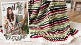 Holiday Weave Moss Stitch Blanket - Moss Stitch Crochet Tutorial