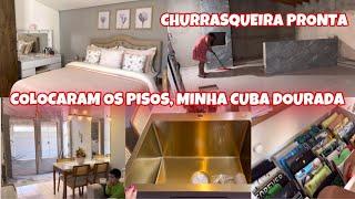 COLOCARAM OS PORCELANATO | CHURRASQUEIRA PRONTA |MINHA CUBA DOURADA DOS SONHOS| ROTINA |MARYA ALVES