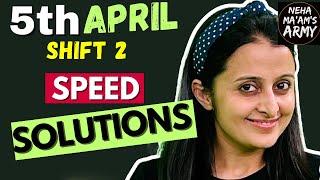 5th APRIL SHIFT 2 JEE APRIL 2024 PAPER SOLVING | SPEED SOLUTIONS | JEE MATHS | NEHA MAM #jee2024