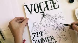 Vogue cover#4 Speeddrawing fashion illustration | Фэшн иллюстрация процесс рисования обложки