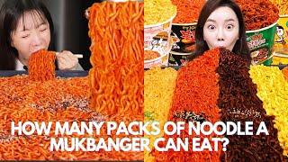 HOW MANY PACKS OF NOODLE A MUKBANGER CAN EAT? #eatbang