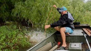 Fishing a Remote River and Something Attacked our Giant Fish on a Hand Line!