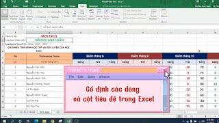 Cách cố định dòng và cột tiêu đề trong Excel (Freeze Panes)