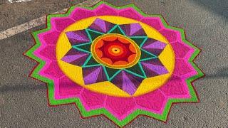 Full rangoli video tutorial 🫶#menteemaha #art #rangoli