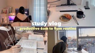 ️ study vlog | productive 6am to 9pm routine | a day in my life | SunnyVlog 산니