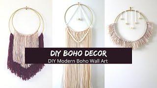 DIY BOHO DECOR | DIY Modern Boho Wall Art | DIY Boho Ring Decor