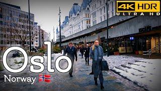 Walk with Me in Oslo | Nationaltheatret to Aker Brygge | 4K HDR | February 2024