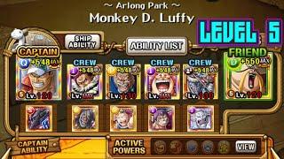 [OPTC][Grand Voyage] - Luffy V2 LVL5 No Mr. 3 support/No Resillience/Moderate Ivestement