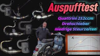 Auspufftest Quattrini 252ccm Drehschieber mit niedrigen Steurzeiten