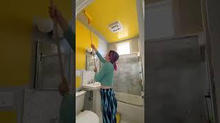 Renter friendly bathroom makeover project! #shorts