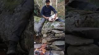 Dugout under a fallen tree in 3 days#bushcraft #outdoor #survival #build