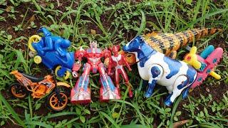 Mencari dan Menemukan Mainan Robot Transformer, Optimus Prime, Ultraman, Buaya, Sapi, Motor Balap.