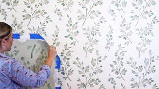 How To Stencil A Farmhouse Style Accent Wall With A Wall Stencil