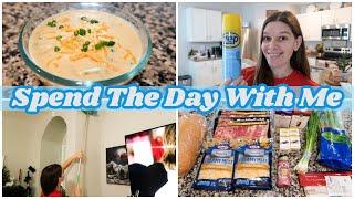 Spend The Day With Me | Cleaning Motivation, Organization, Grocery Haul, and Potato Soup!