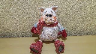 Поросенок вязаный крючком. Часть 2 (варежки)
