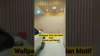 Wallpaper Garis dan Motif Gold Rumah jadi Mewah #wallpaper #wallpaperdinding #wallpapervinyl