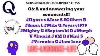 Q&A Interpreter's Live #1  MIT-interpretations