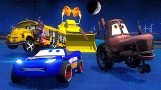 Cars Toons ️Fabulous Lightning McQueen Vs Miss Fritter Tractor Tipping