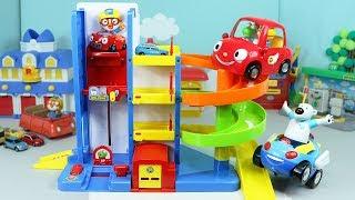 뽀로로 주차장 엘리베이터 장난감 자동차 놀이 Pororo Parking Lot Slide Elevator Car toys Play