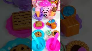 Satisfying with Unboxing Kitchen Magic Tea Set Cookies Cooking Toys Video | ASMR Videos no music