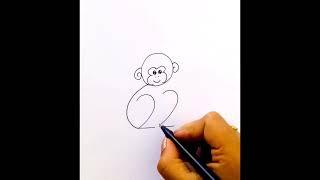 Monkey Drawing Trick | Very Easy Monkey drawing | Step by Step #drawing #shorts