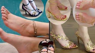 Gorgeous latest Stylish Pencil Heel Shoes Sandals Slippers Pumps for ladies Footwear Design