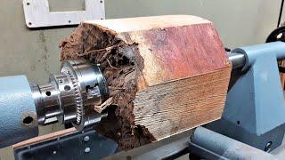 Wood turning - A Chunk of Yew (no mid roll ads)