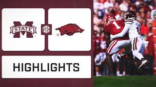 SEC Football: Mississippi State at Arkansas | Highlights