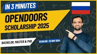 Opendoors Scholarship Russia 2025 | Complete Detail in 3 Minutes