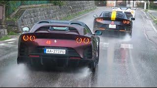 Ferrari Cavalcade going CRAZY in the Dolomites - Daytona SP3, 812 Competizione Aperta, La Ferrari