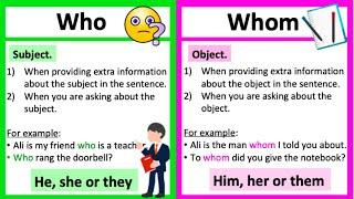 WHO vs WHOM | What's the difference? | Learn with examples