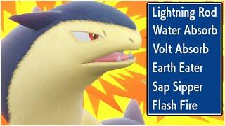 FULL BEST POKEMON SYNERGY TEAM! Lightning Rod, Earth Eater, Sap Sipper, Flash Fire, VoltWater Absorb