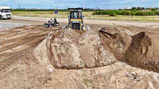 Part 3 It Fantastic Operator Sand Pushing Big SHANTUI DH17C2 Bulldozer & Dump Truck