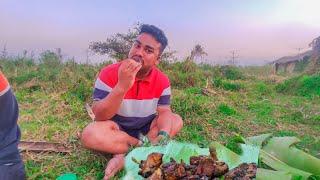 Survival cooking in forest- Chicken curry delicious for lunch near River