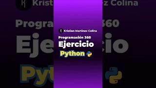Ejercicio de Python básico para aprender a programar en Python #python aprende a Programar, pratica