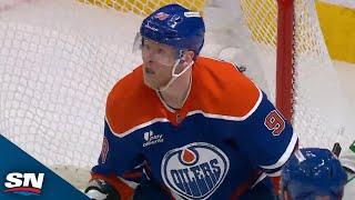 Oilers' Ryan Nugent-Hopkins Hits Corey Perry With A Slick Power-Play Feed