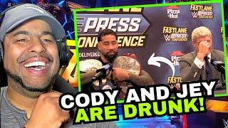 Cody Rhodes and Jey Uso are DRUNK!!! - Fastlane Press Conference REACTION