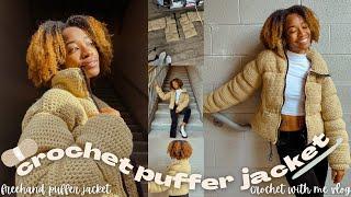 crochet with me: puffer jacket | crochet vlog | crochet puffer jacket