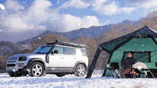  NEW-TECH GEAR CAMPING  -16℃ ALONE in the SNOW / Land Rover DEFENDER