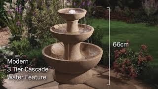 Serenity Modern Three-Tier Cascade Water Feature