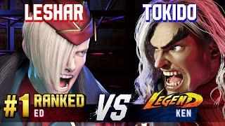 SF6 ▰ LESHAR (#1 Ranked Ed) vs TOKIDO (Ken) ▰ High Level Gameplay