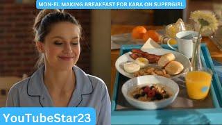 Mon-El making breakfast for Kara on Supergirl