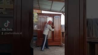 lemari 3pintu minimalis kayu jati