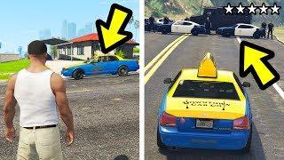 WHAT HAPPENS IF YOU GET A WANTED LEVEL IN A TAXI? (GTA 5)